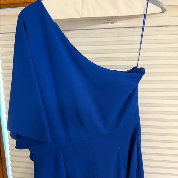 Adrianna Papell Royal Blue One-Shoulder Dress - Picture 4 of 5
